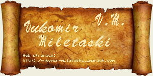 Vukomir Miletaški vizit kartica